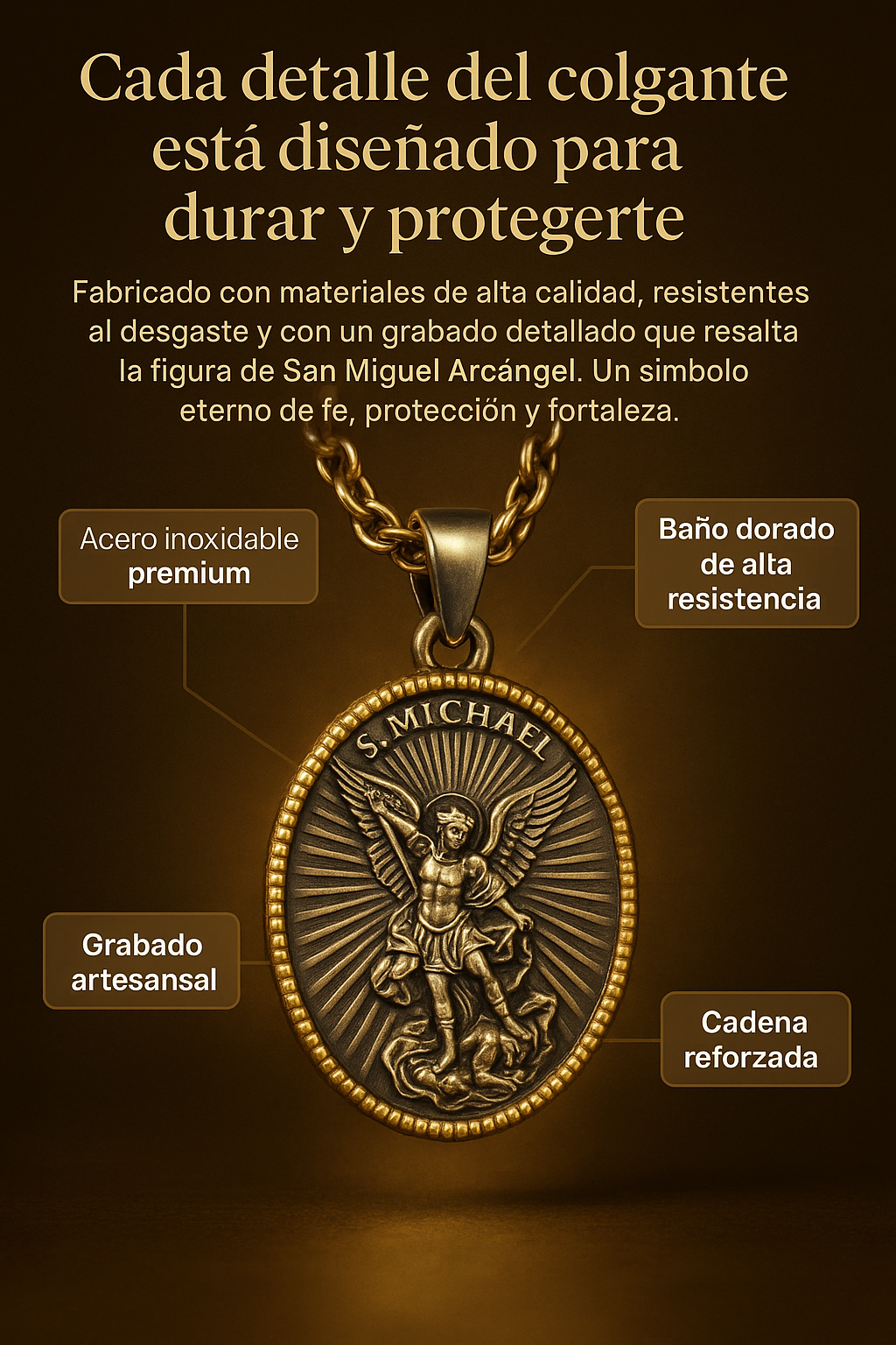 Collar Arcangel San Miguel + Amuleto de Regalo